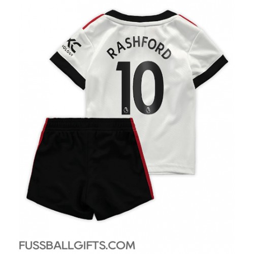 Manchester United Marcus Rashford #10 Fußballbekleidung Auswärtstrikot Kinder 2022-23 Kurzarm (+ kurze hosen)